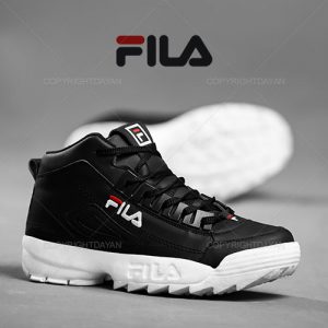 خرید کفش ساقدار زنانه مشکی سفید Fila مدل F1309